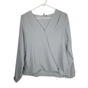 Three Eighty Two Revolve Women's Sienna Surplice Blouse Gray Size XS